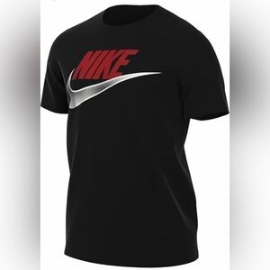 NWOT Nike Black Tee with Red and Silver Logo